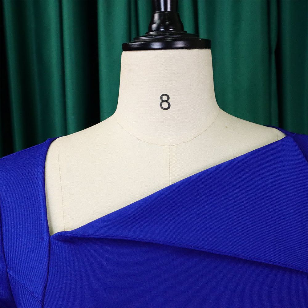 Women's Chic Tonle Fashion Slash Shoulder Dress 17