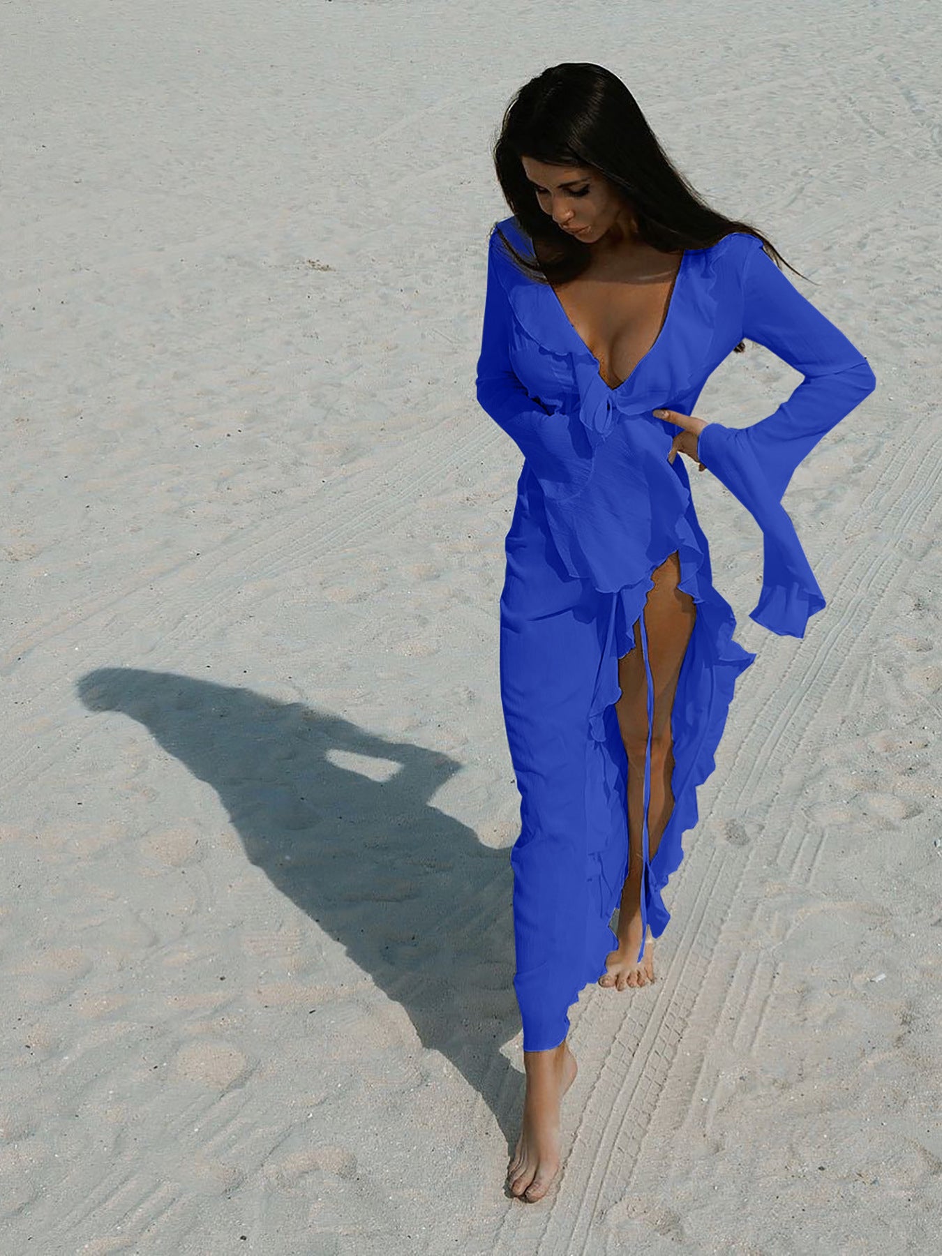 Spring Summer Long Sleeve Cardigan Beach Bikini Sun Protection Cover-up 5