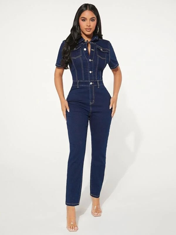 Women Sexy Denim Jumpsuit 4