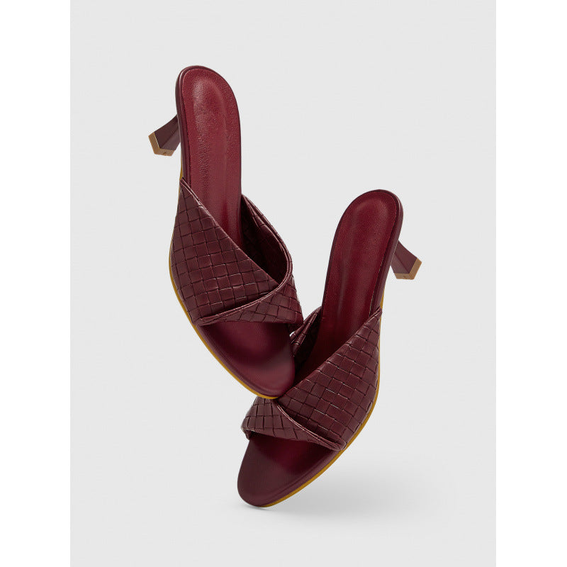 Fashionable and Elegant Ladies Open Toe High Heel Slippers 4