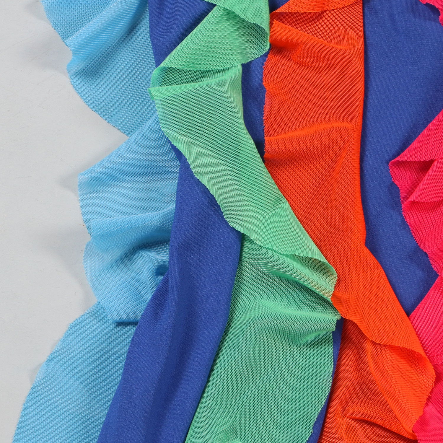 Women Contrasting Ruffles Line Irregular Mini Dress 43