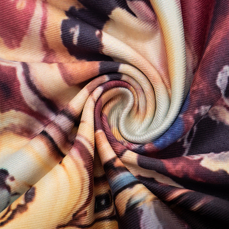 Women Autumn/Winter Multi-Color Printed Fringed Patchwork Pants 26