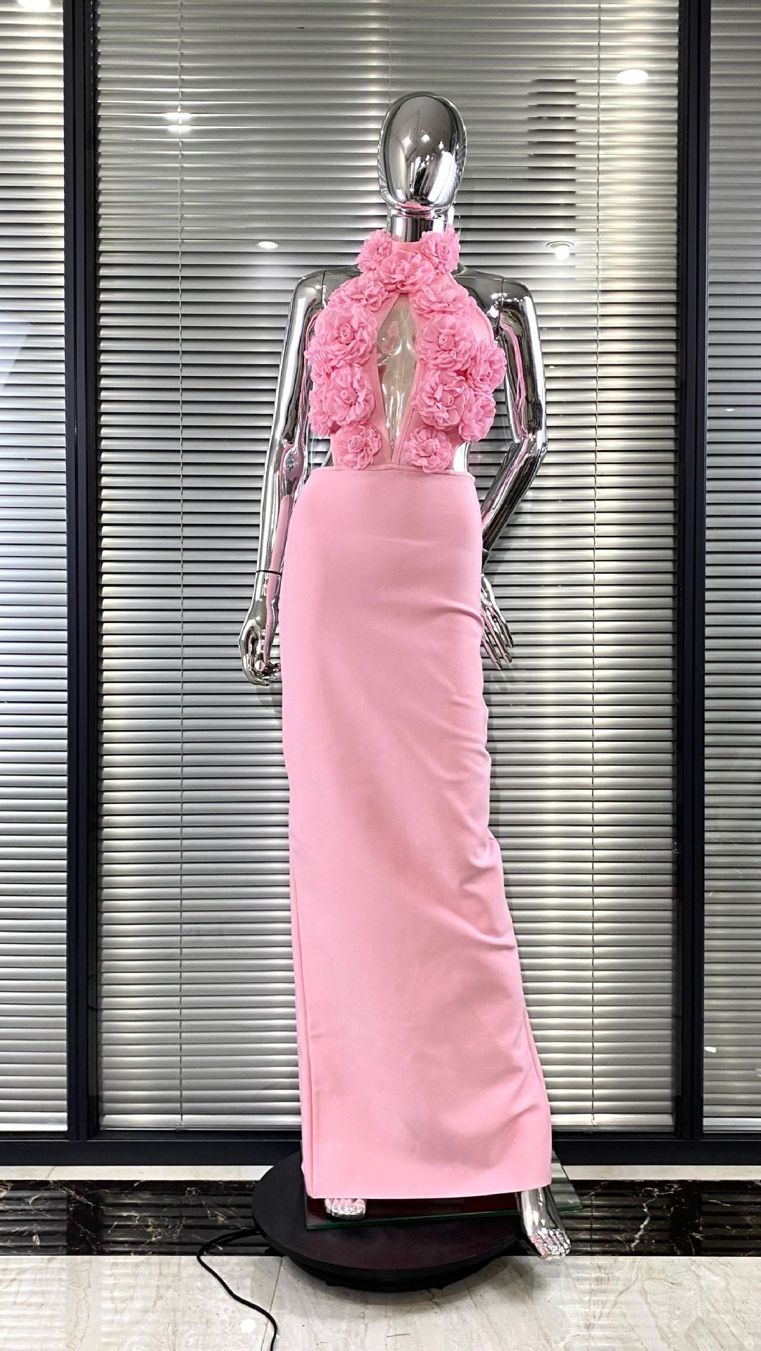 Women Floral Sexy Hollow Backless Halter Neck Red Summer Party and Holiday Bandage Dress 20