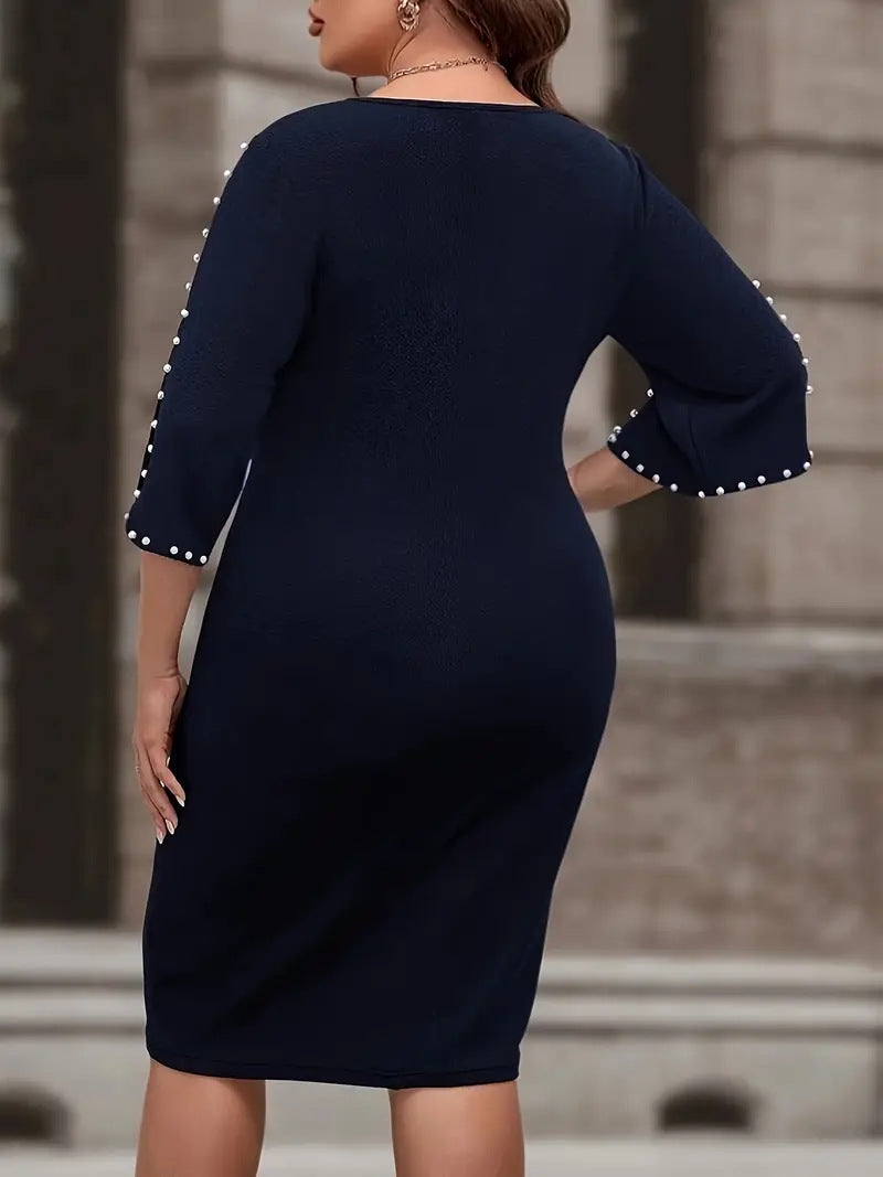 Plus Size Women Pearl Dress 4