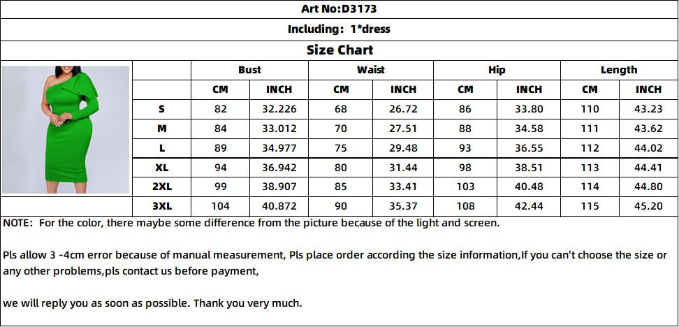 Plus Size Women'S Slash Shoulder Solid Fashion Sexy African Bodycon Dress 9