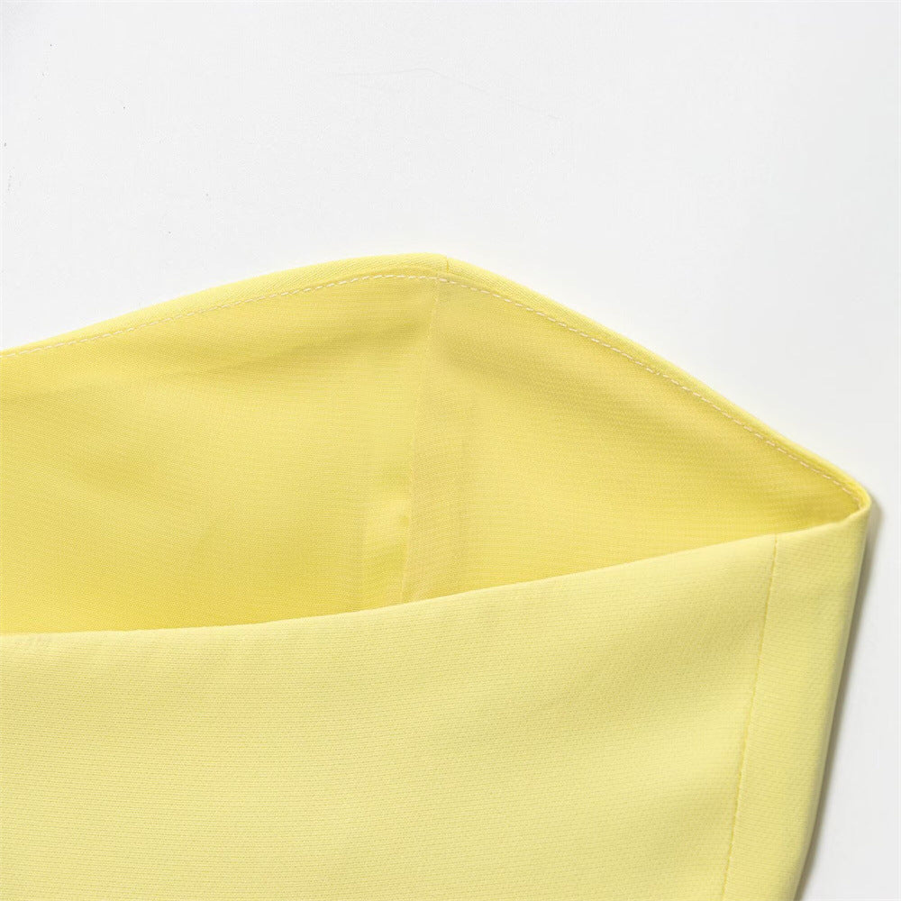 Women summer sleeveless strapless top pleated skirt two-piece set 12