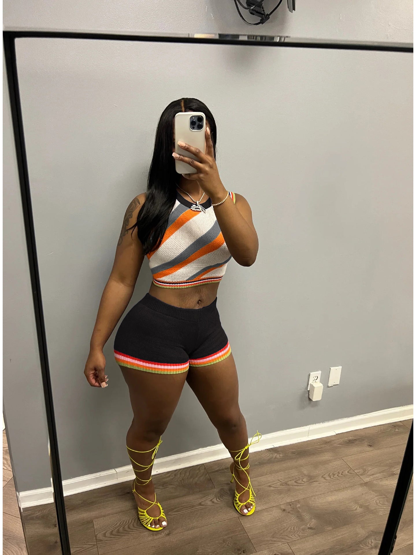 Women Tank Top and Shorts Sweater Two Piece 23