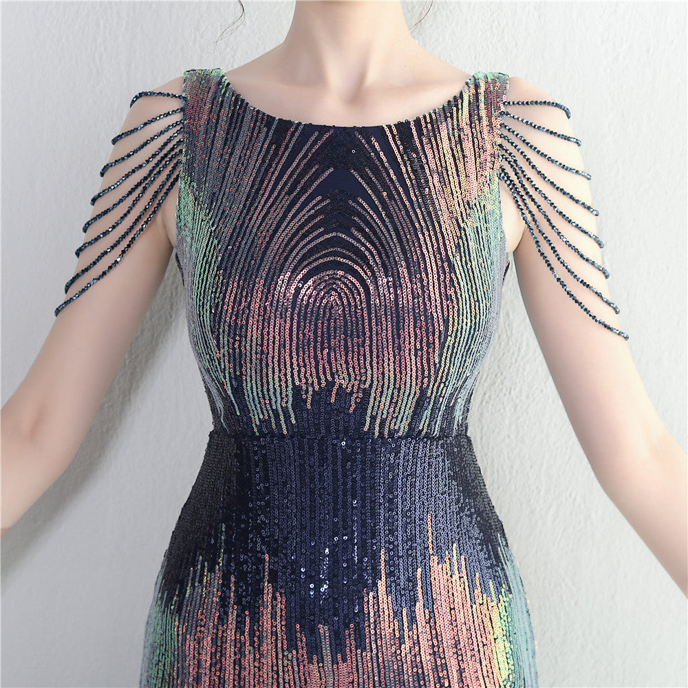 Positioning flower bead piece beading sexy party dinner ceremony concert long dress 20