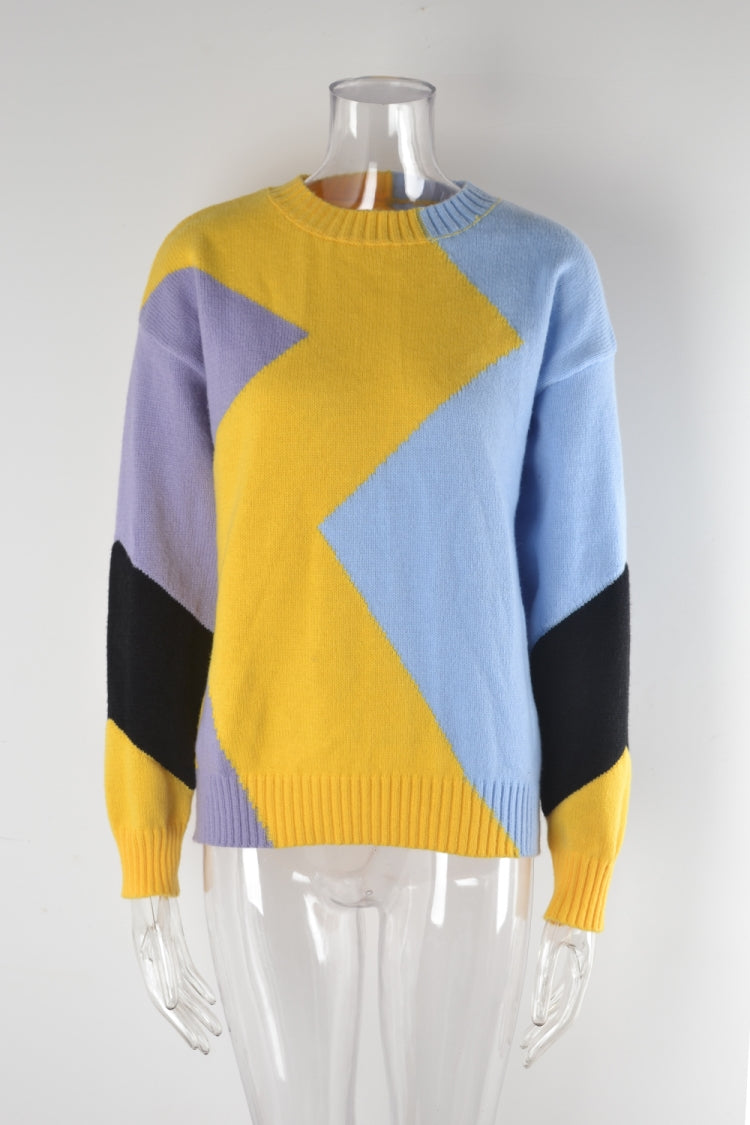 Winter Basic Diamond Pullover Sweater Long Sleeve Round Neck Hipster Plus Size Knitting Shirt 11