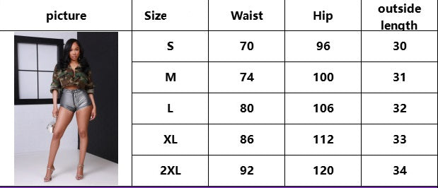 Women Stretchy Colorful Bright Silver Denim Shorts 9