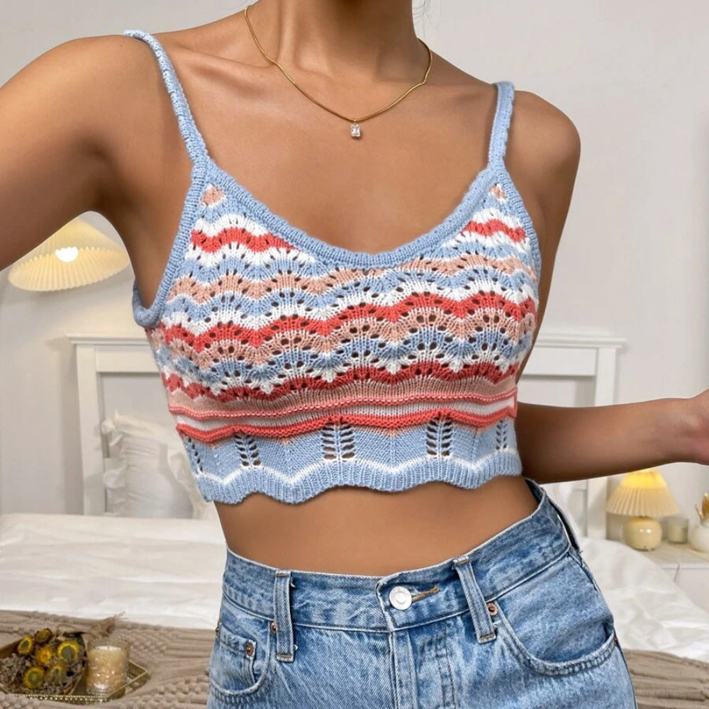 Women's Strapless Tops Beach Halter Neck Knitting Camisole 6