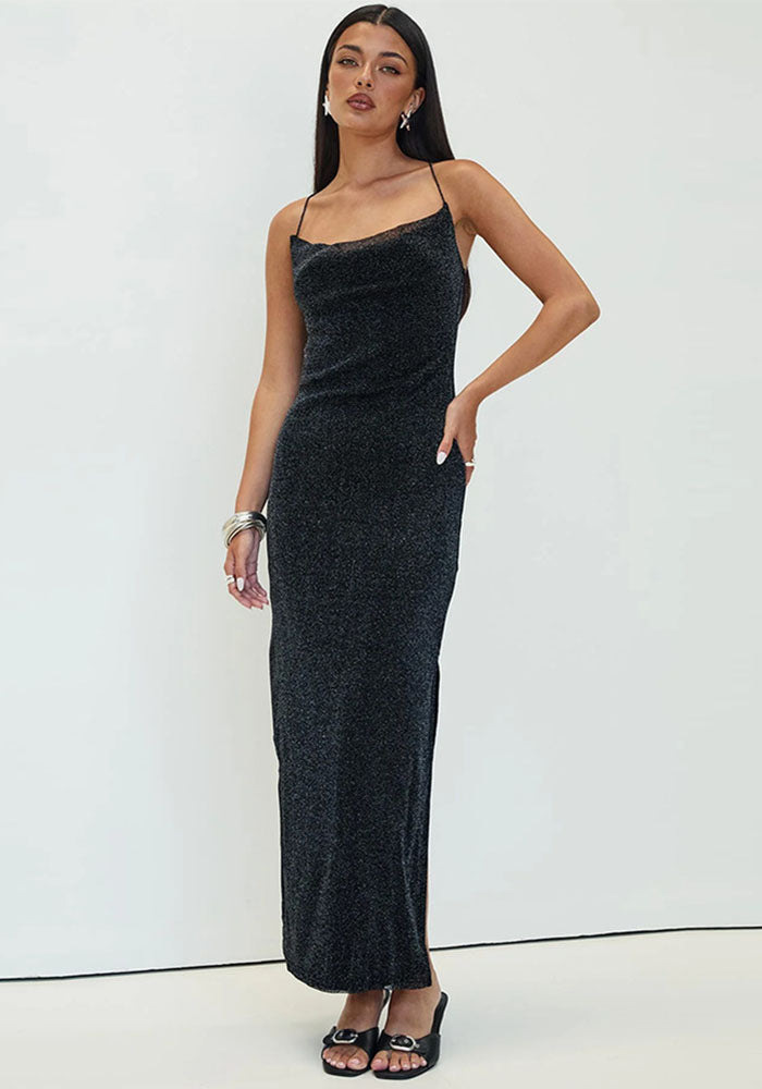 Women Dress Off Shoulder Lace-up Halter Neck Backless Maxi Dress