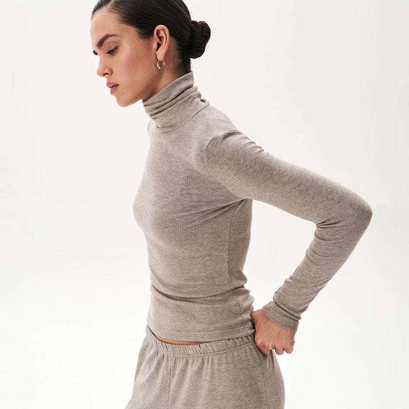 Women Fall/Winter Casual Turtleneck Long-Sleeved Top and Pants Two-Piece Set 12