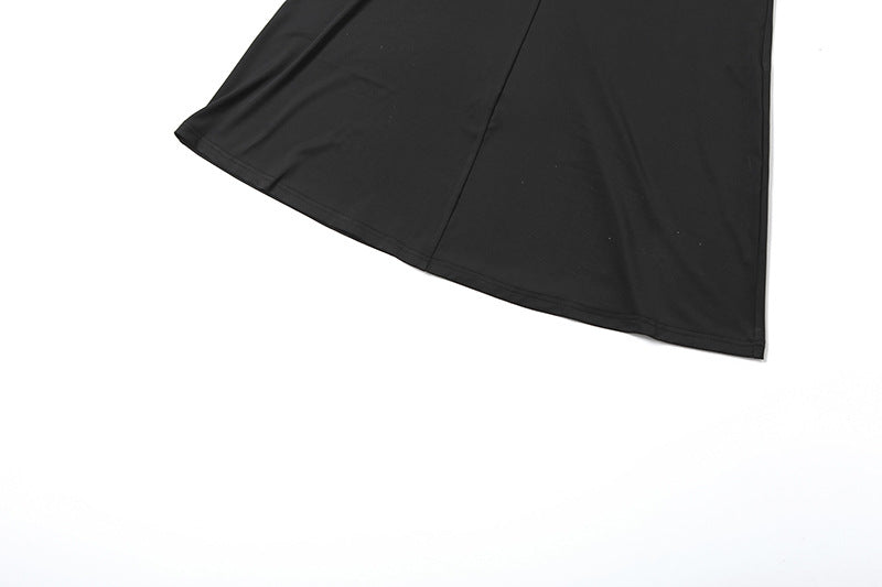 Spring Fashion Solid Color Sleeveless Pleated High Waist Slim Fit Long Dress 16