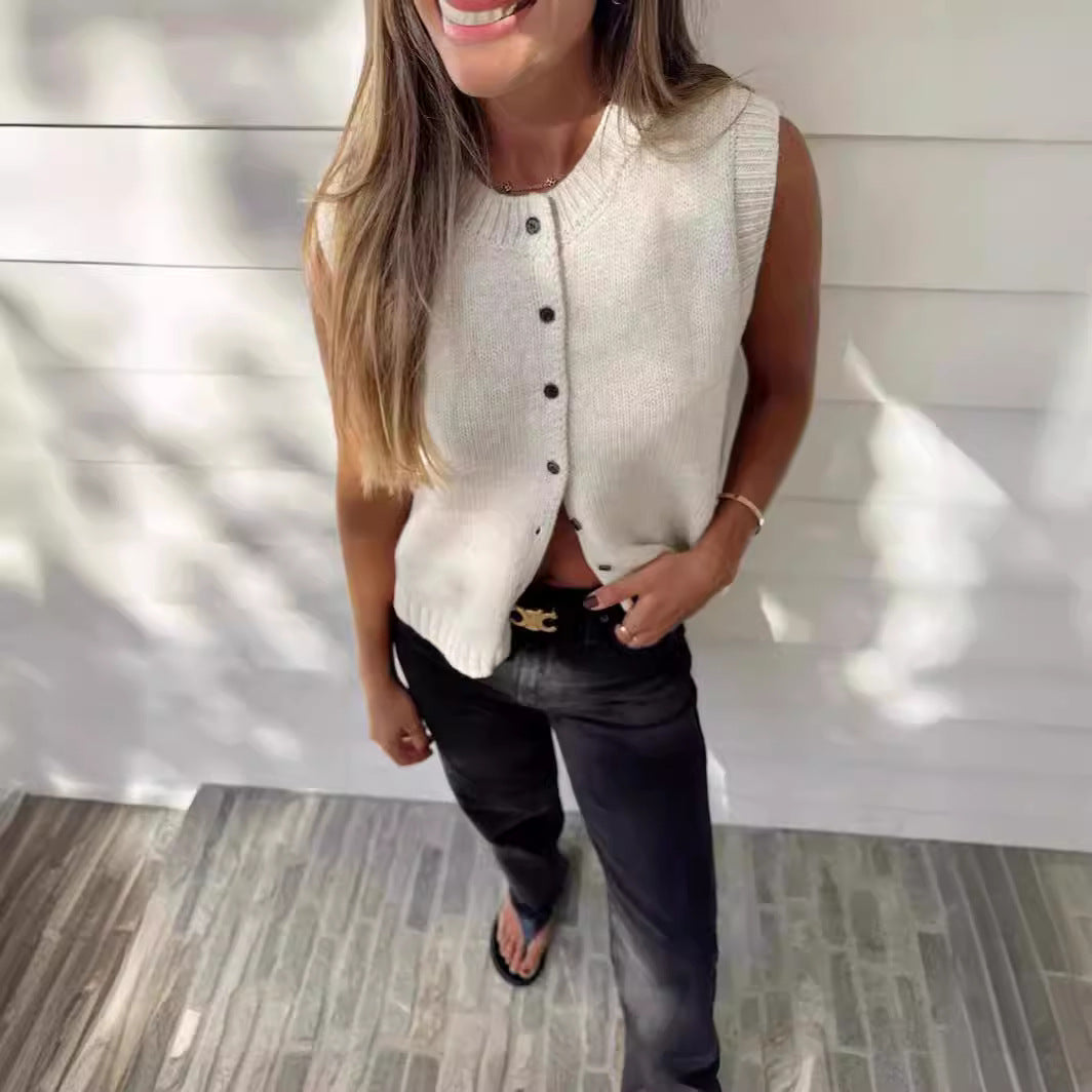 Women casual maillard style knitting vest 7