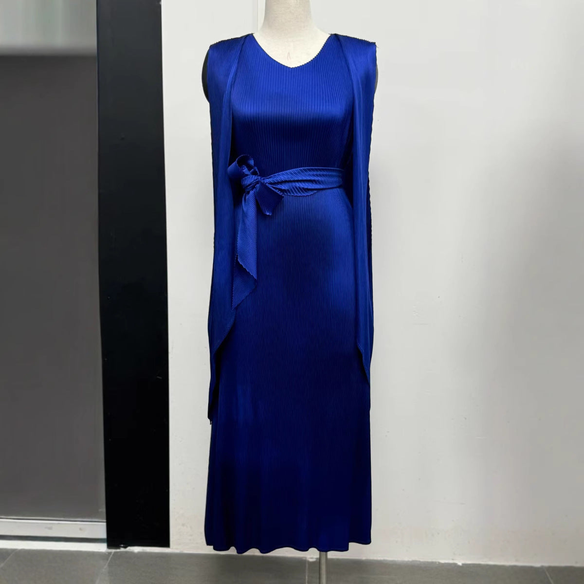 African Solid Color Chic Sleeveless Irregular Pleated Plus Size Dress Women's Clothing 7