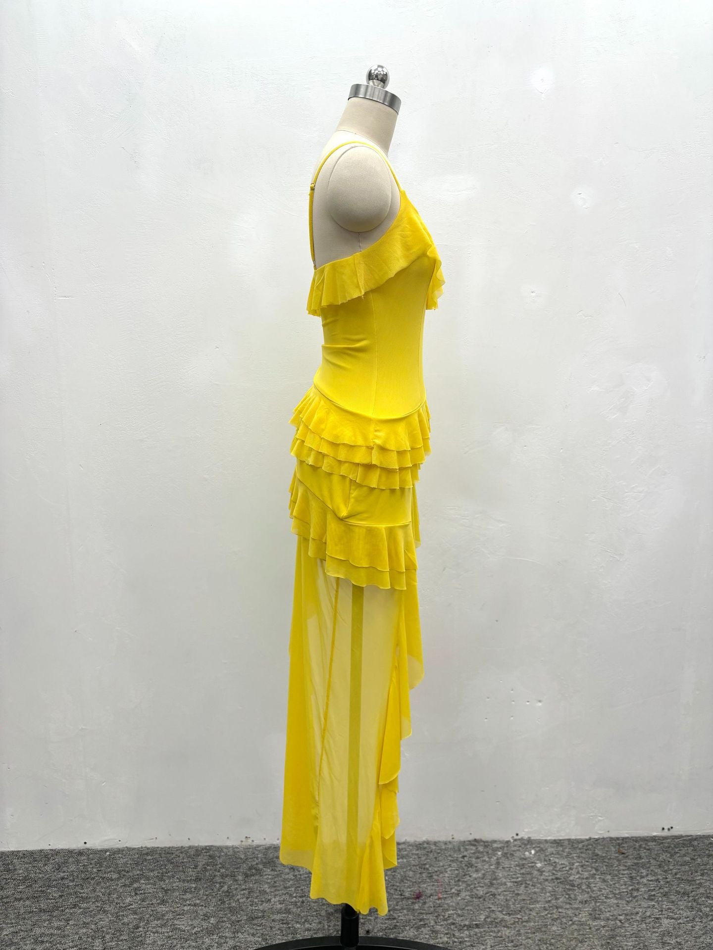 African Women Sexy Slit Ruffled Irregular Dress 8