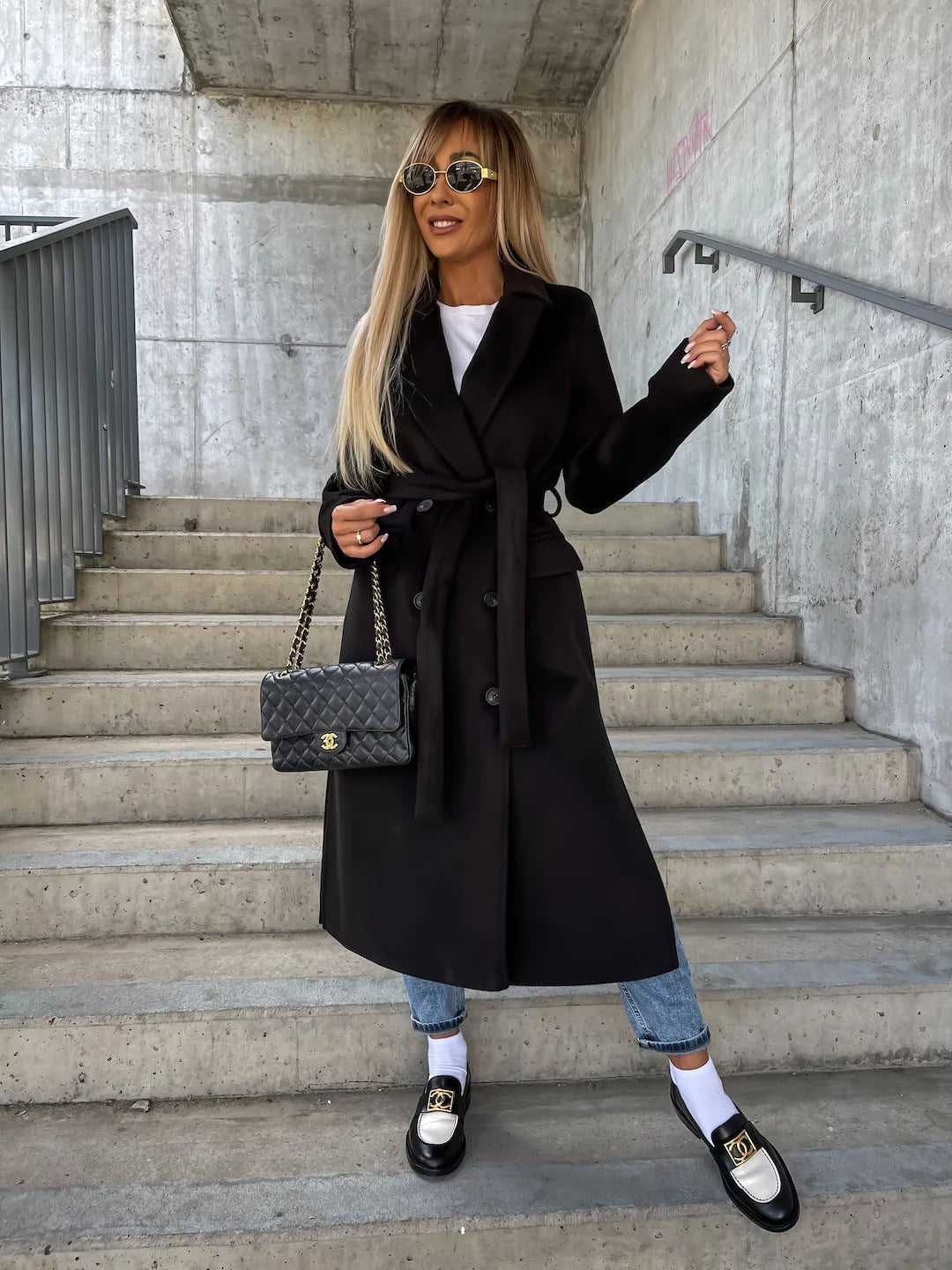 Autumn And Winter Simple Long-Sleeved Turndown Collar Button Slit Jacket For Women 9