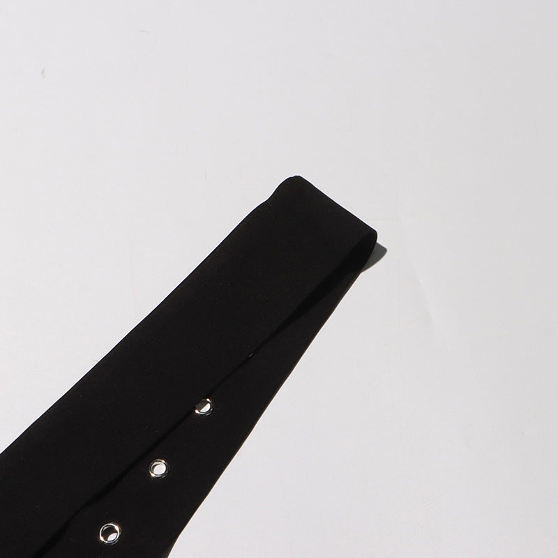 Off-Shoulder Strap Top High-Waist Pleated Skirt Two Piece Set 27