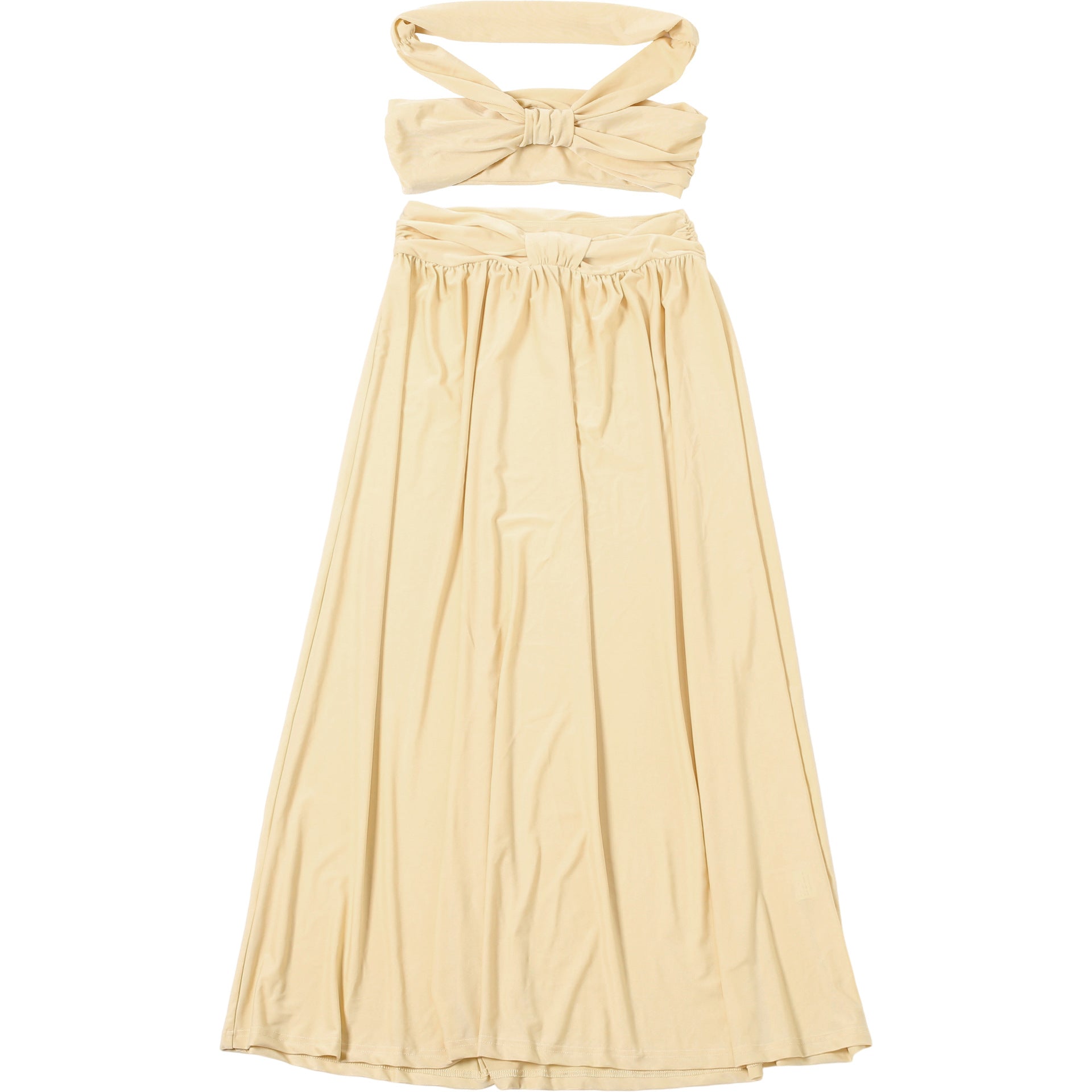 Autumn Women's Fashion Sexy Strapless Crop Top Sexy Chic Long Skirt Two-Piece Set 11