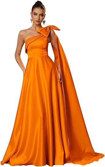 Women One-Shoulder Satin Formal Evening Dress（Processing time need 3-6 days） 19