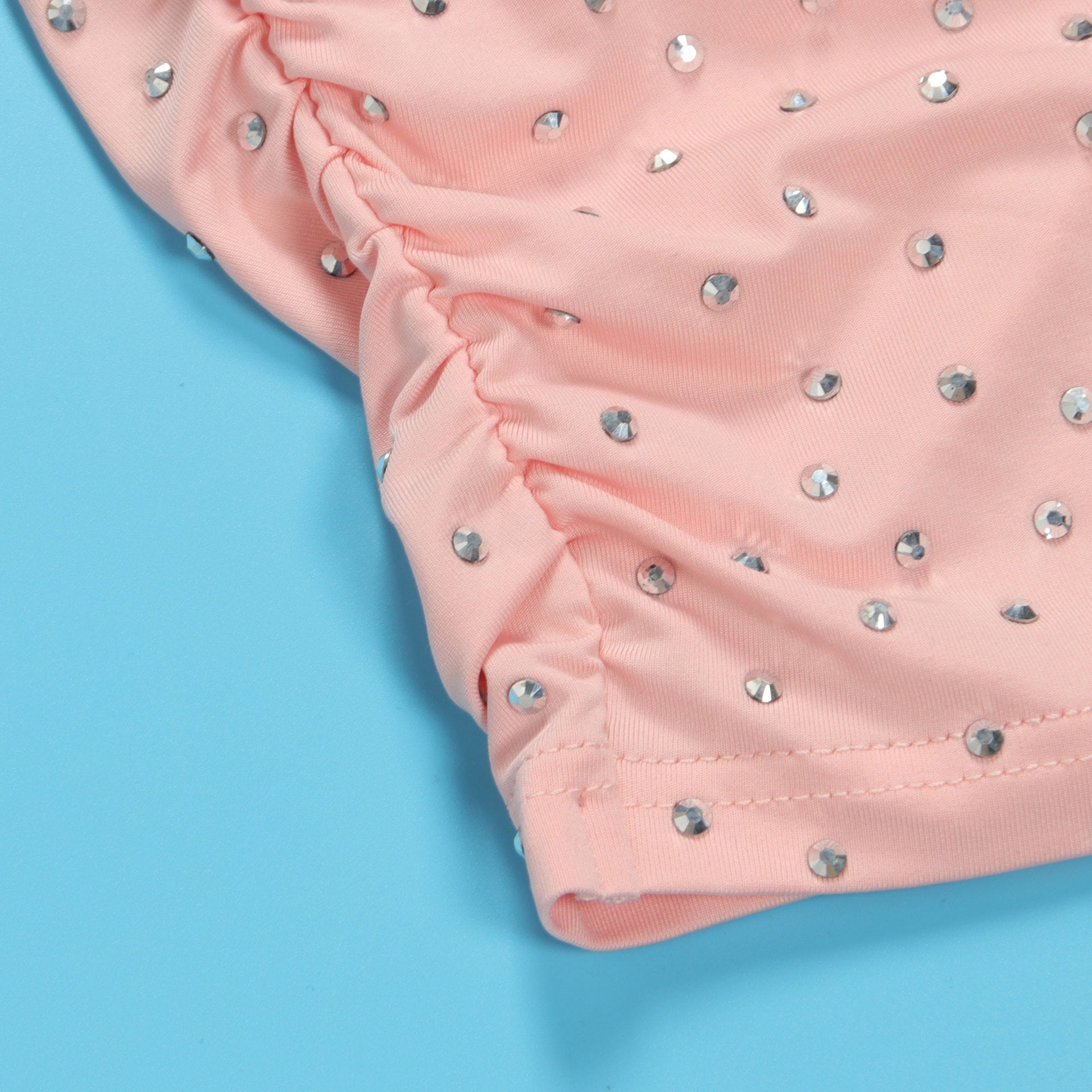 Sexy Slim Beaded Patchwork Sling Pleated Bodycon Dress 16