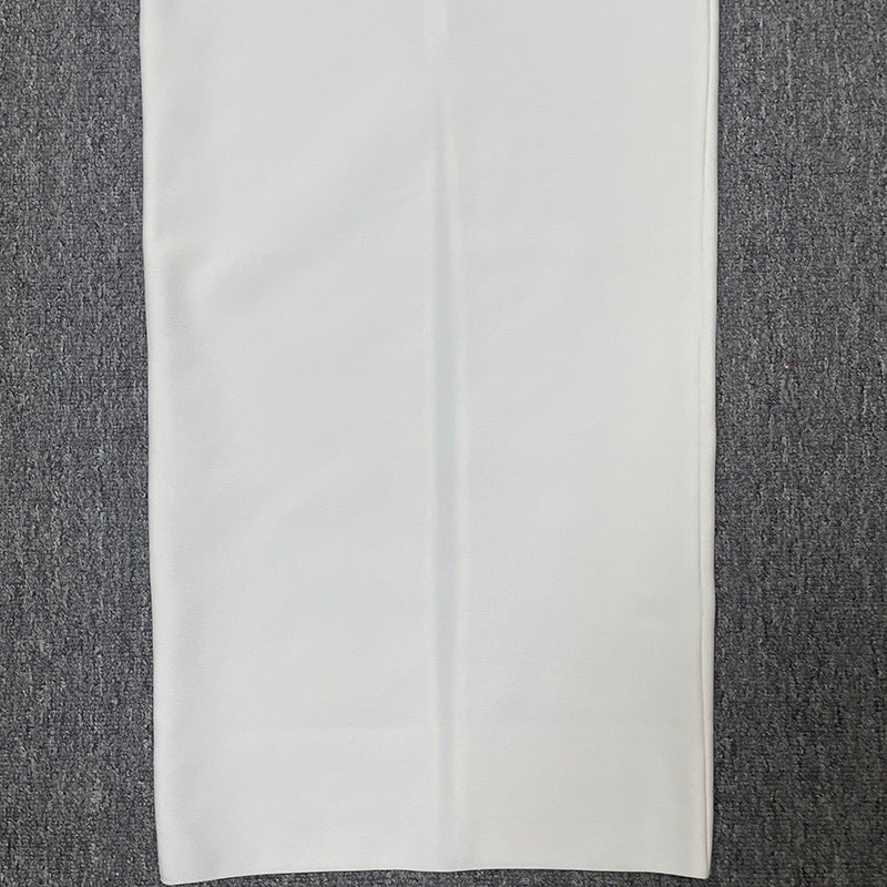 Women's Round Neck Sleeveless Luxury Rhinestone Elegant Bandage Dress 13