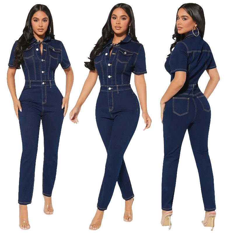 Women Sexy Denim Jumpsuit 5