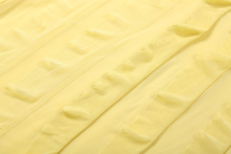 Summer Women's Fashion Sleeveless Low Back Ruffled Deep V-Neck Sexy Long Dress 12