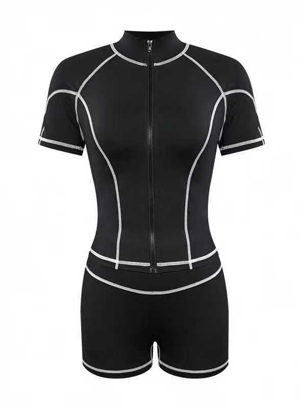 Women Elegant Yoga Top and Shorts Two-Piece Set 7