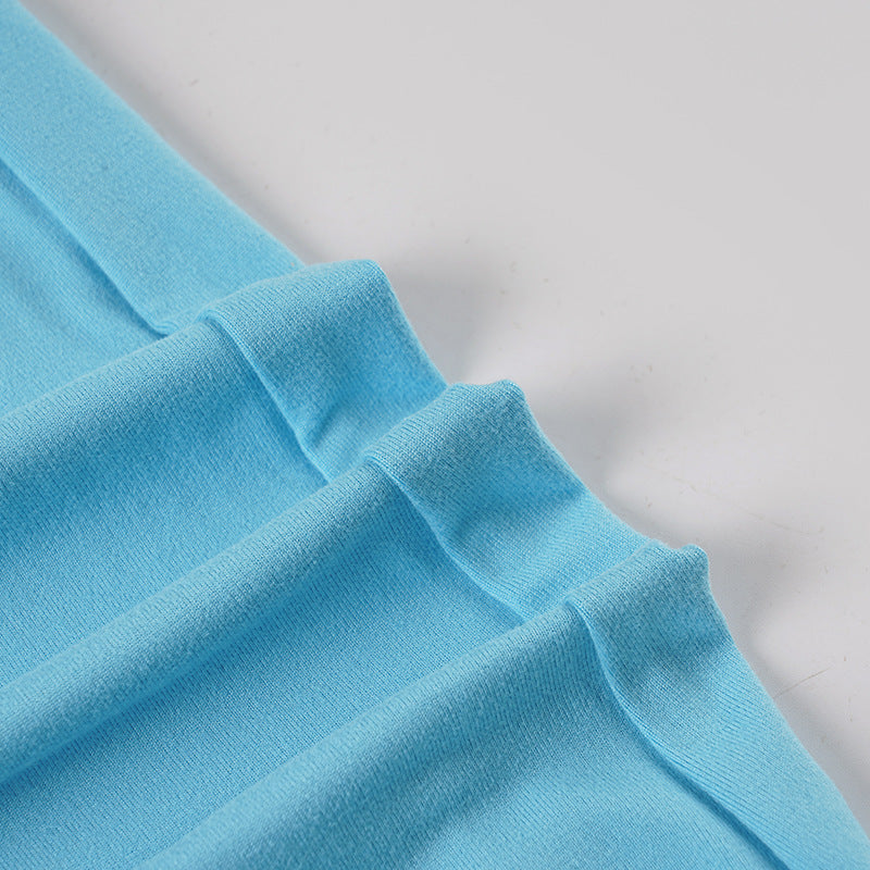 American Casual Sport Color Block Long Sleeve T-Shirt & Fold-Waist Pants Gym Three-Piece Set 24