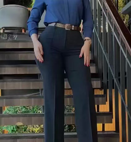 Autumn Women's Clothing Solid Color High Waist Casual Pants 9