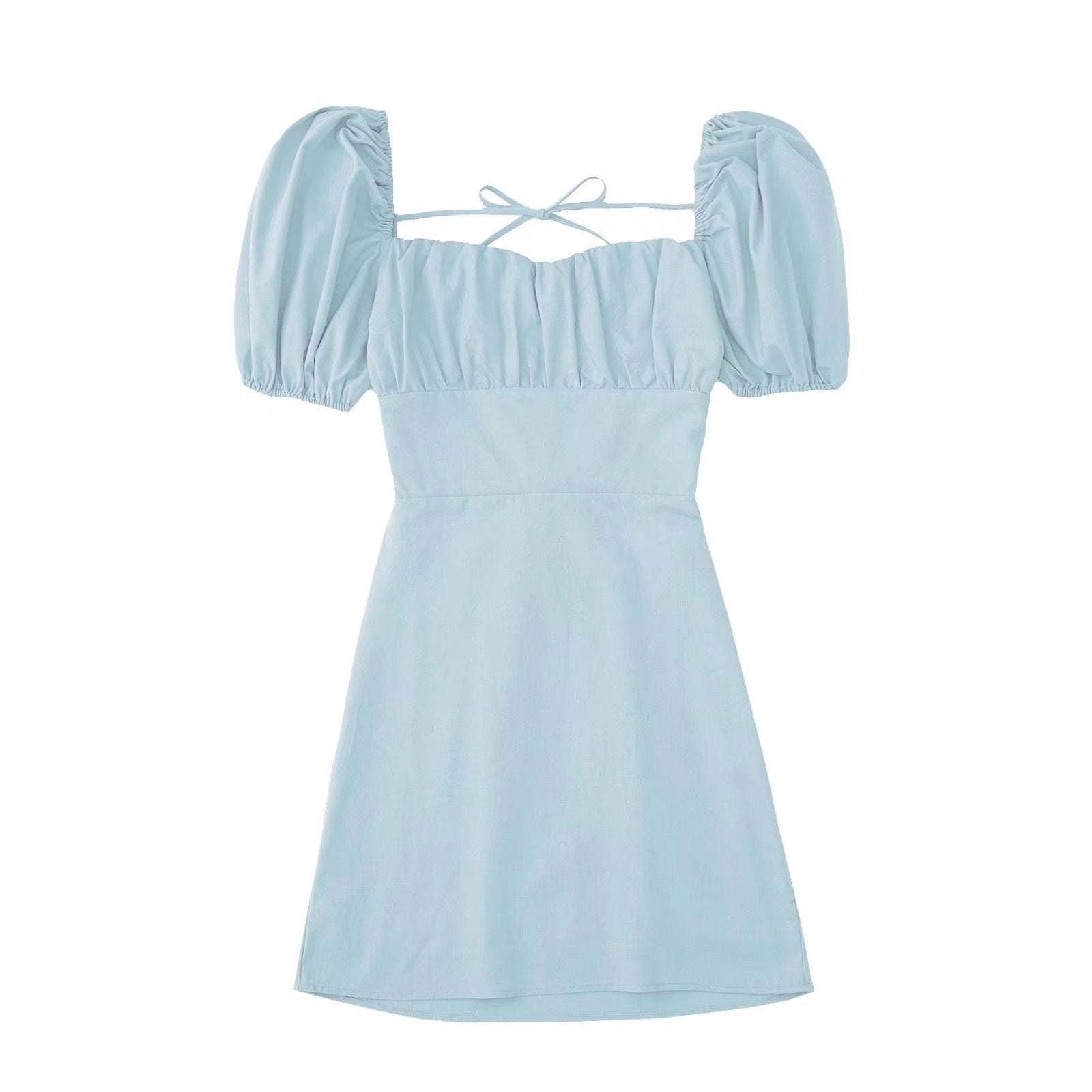 Women Square Neck Short Sleeve Dress 11