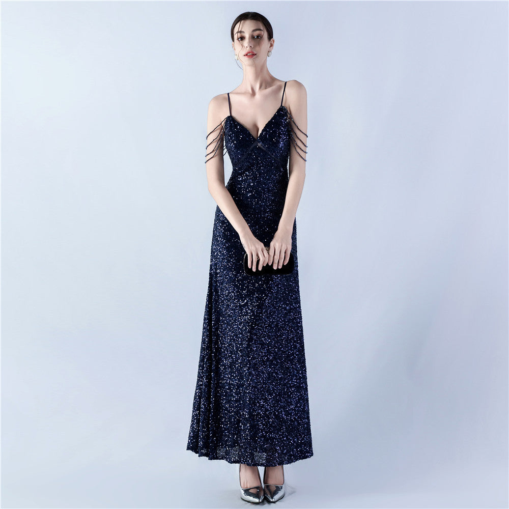 Women mesh sequined evening dress 21