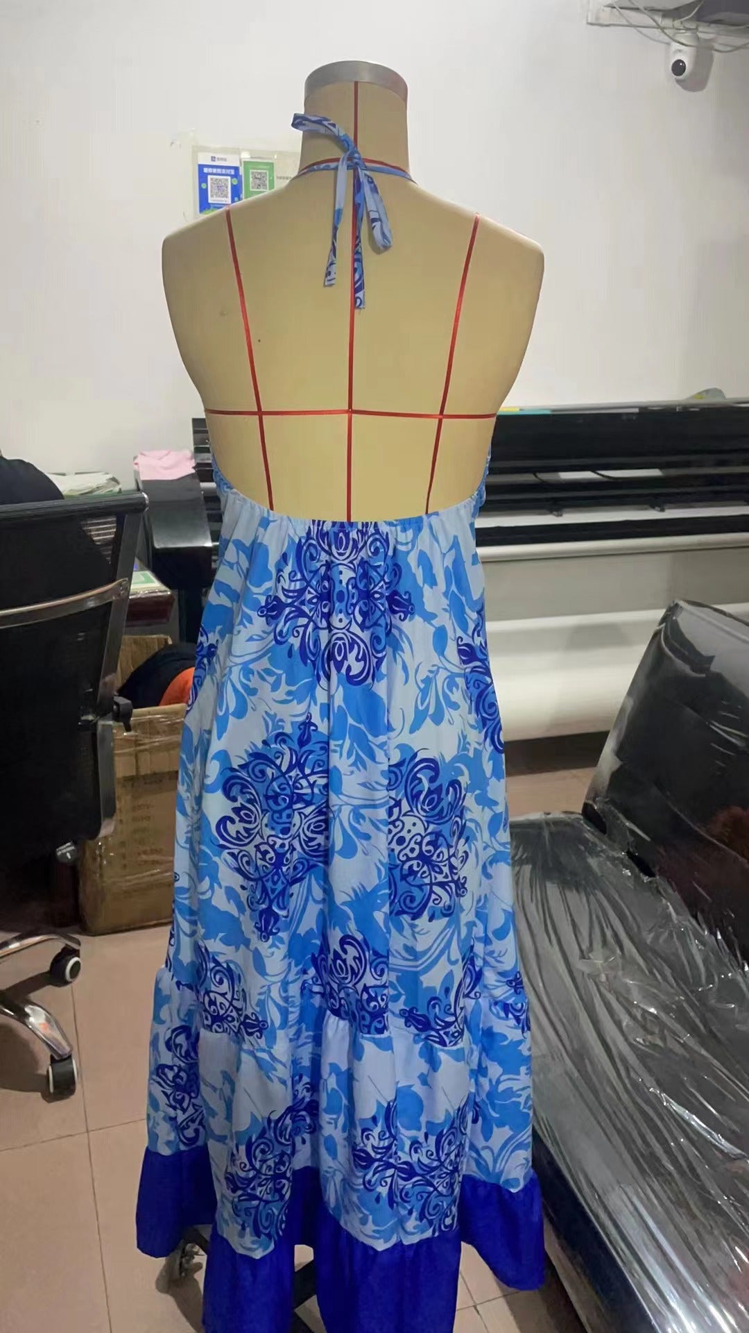 Women Printed V-Neck Strap Dress 14