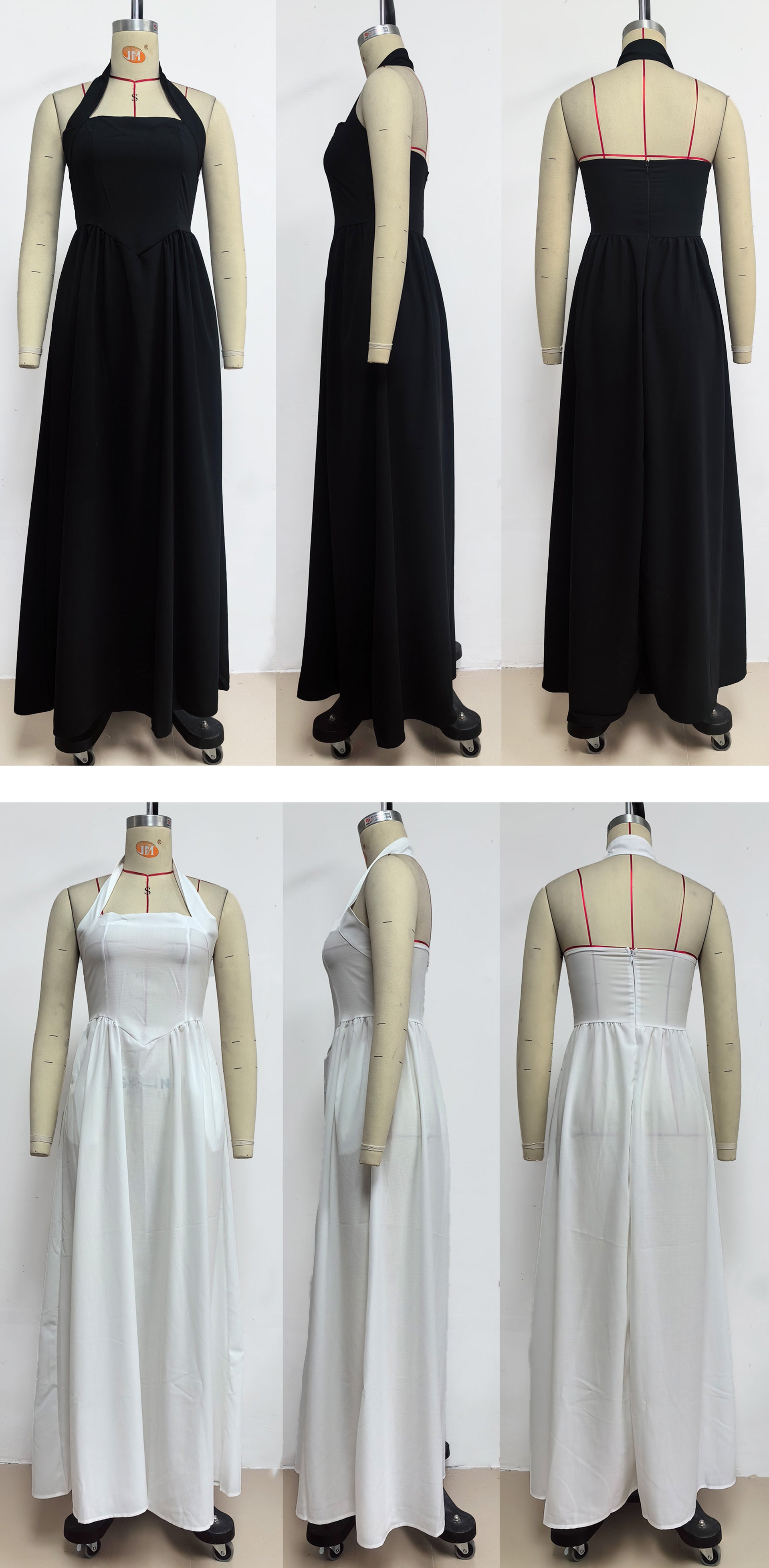 Women's Summer Fashion Chic Low Back Wide Strap Halter Neck Dress 6