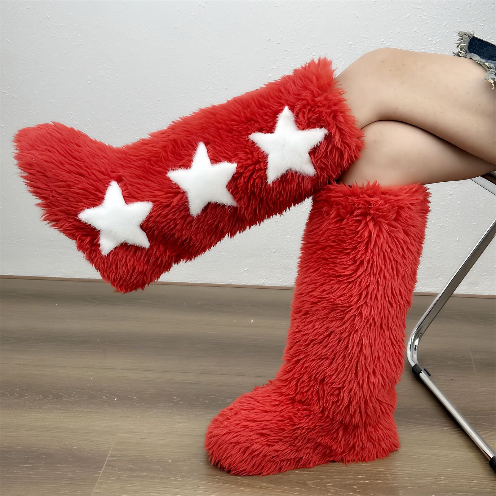 Long-Tube Fur Boots Women's Winter High-Tube Snow Boots 13