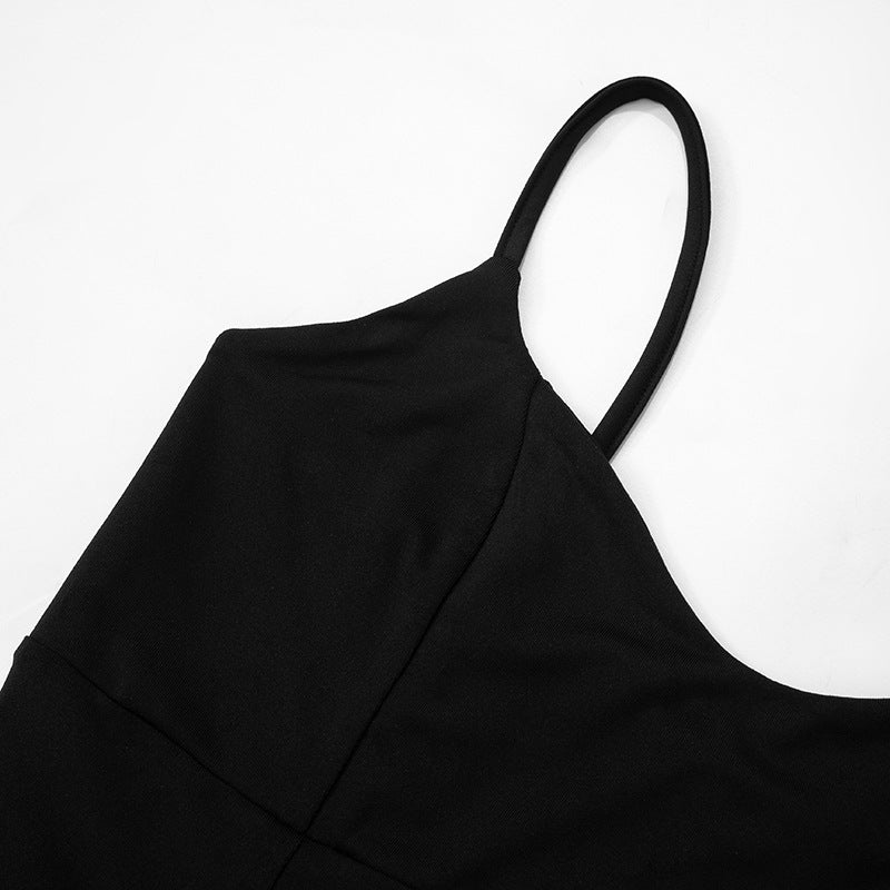 Women's Spring Summer Patchwork Strap Low Back A-line Dress 13