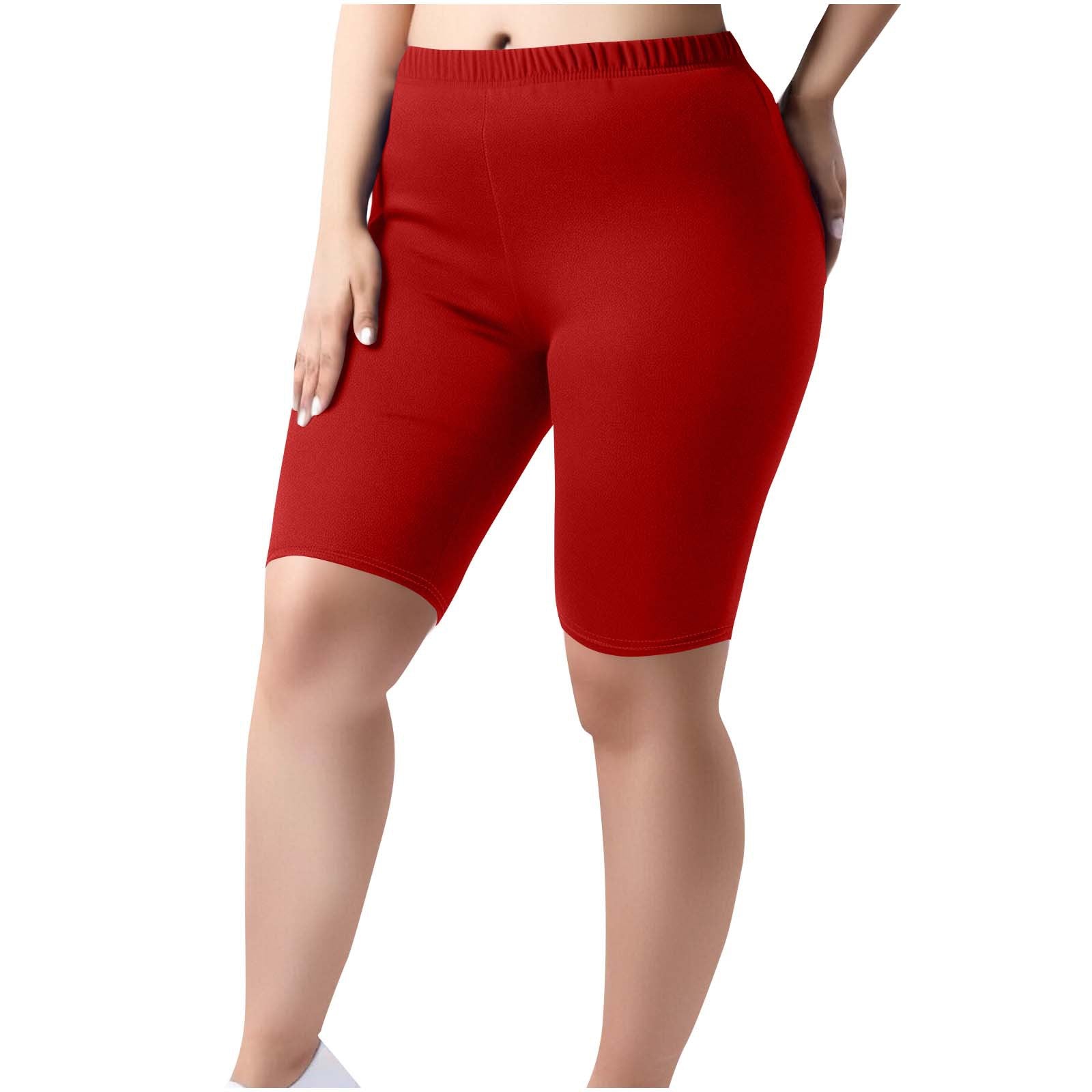 Women's Trousers Knee-Length Shorts Plus Size Elastic Waist Casual Pants 4