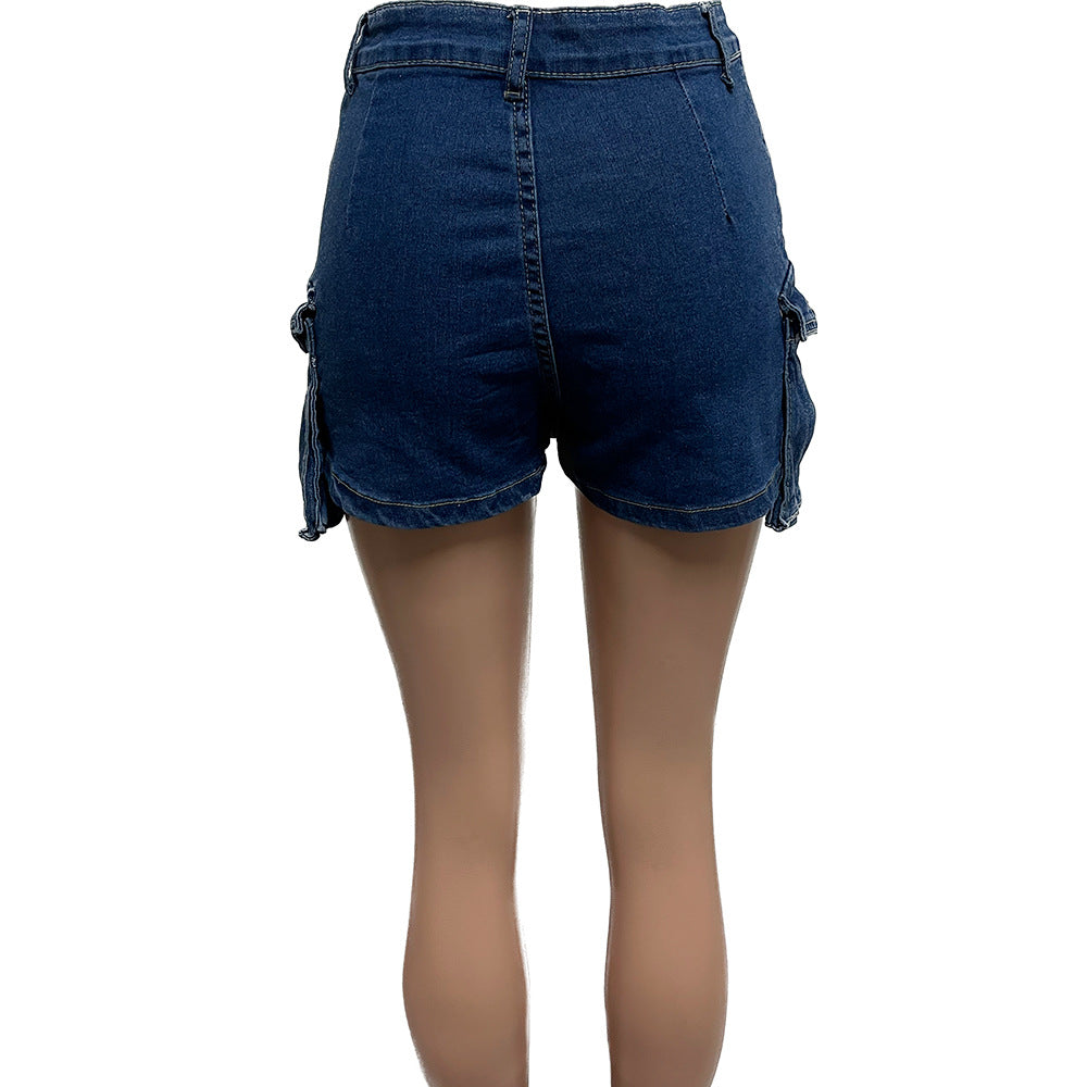 Women's Washed Stretch Denim Shorts 8