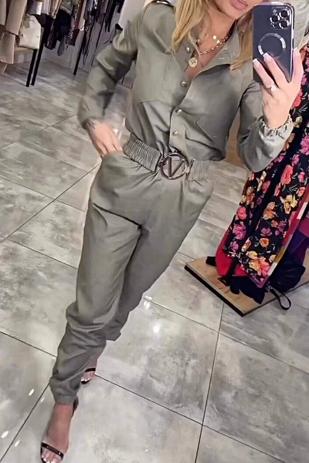 Women Autumn Long Sleeve Casual Jumpsuit 3