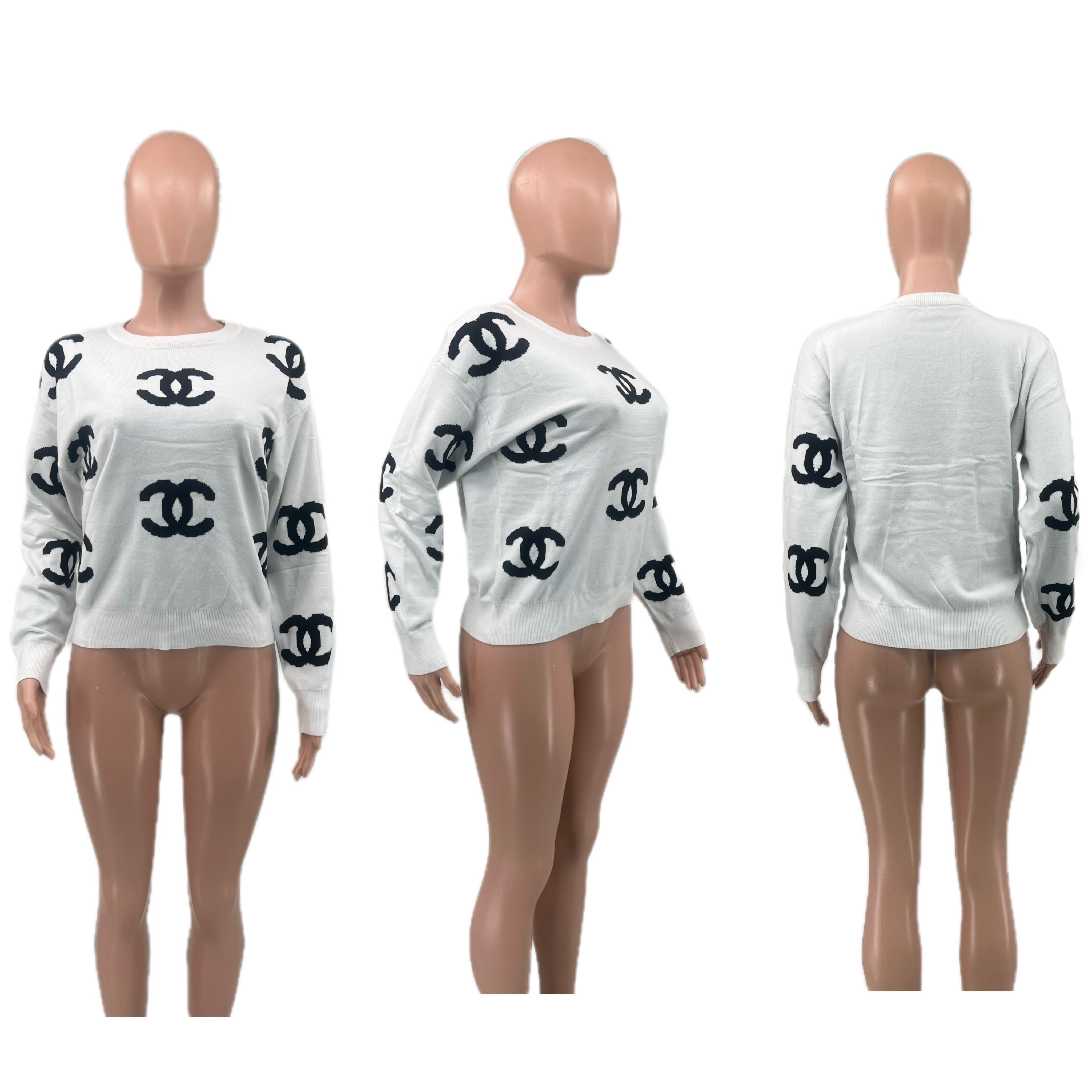 Women Winter Round Neck Long-Sleeved Cropped Top Sweater 10