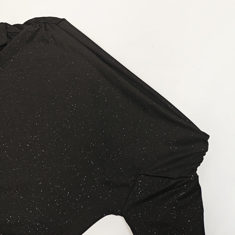 Women Fall and Winter Sexy Slash Shoulder Long Sleeve Bodycon Dress 23