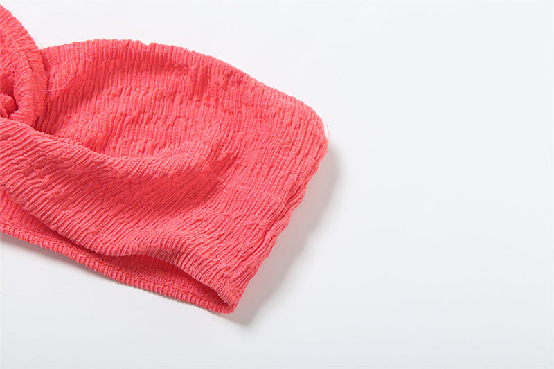 Women Summer Sexy Strapless Top and Long Skirt Two-Piece Set 21