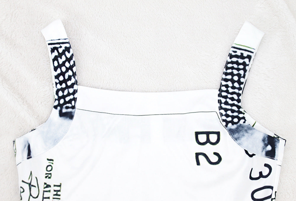 Women Printed Suspender Sexy Maxi Dress 23