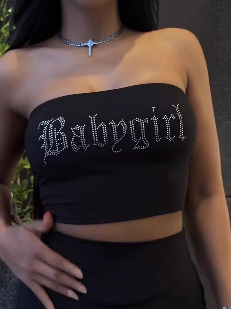 Women sleeveless Strapless And Pant Casual Two Piece Set 6