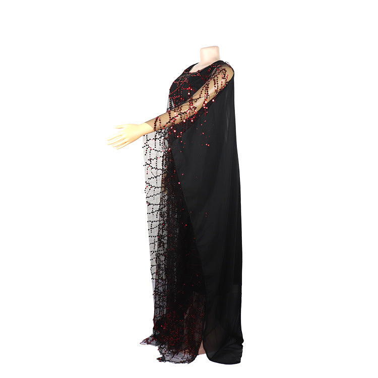 African Women beard sequin Maxi Dress 22
