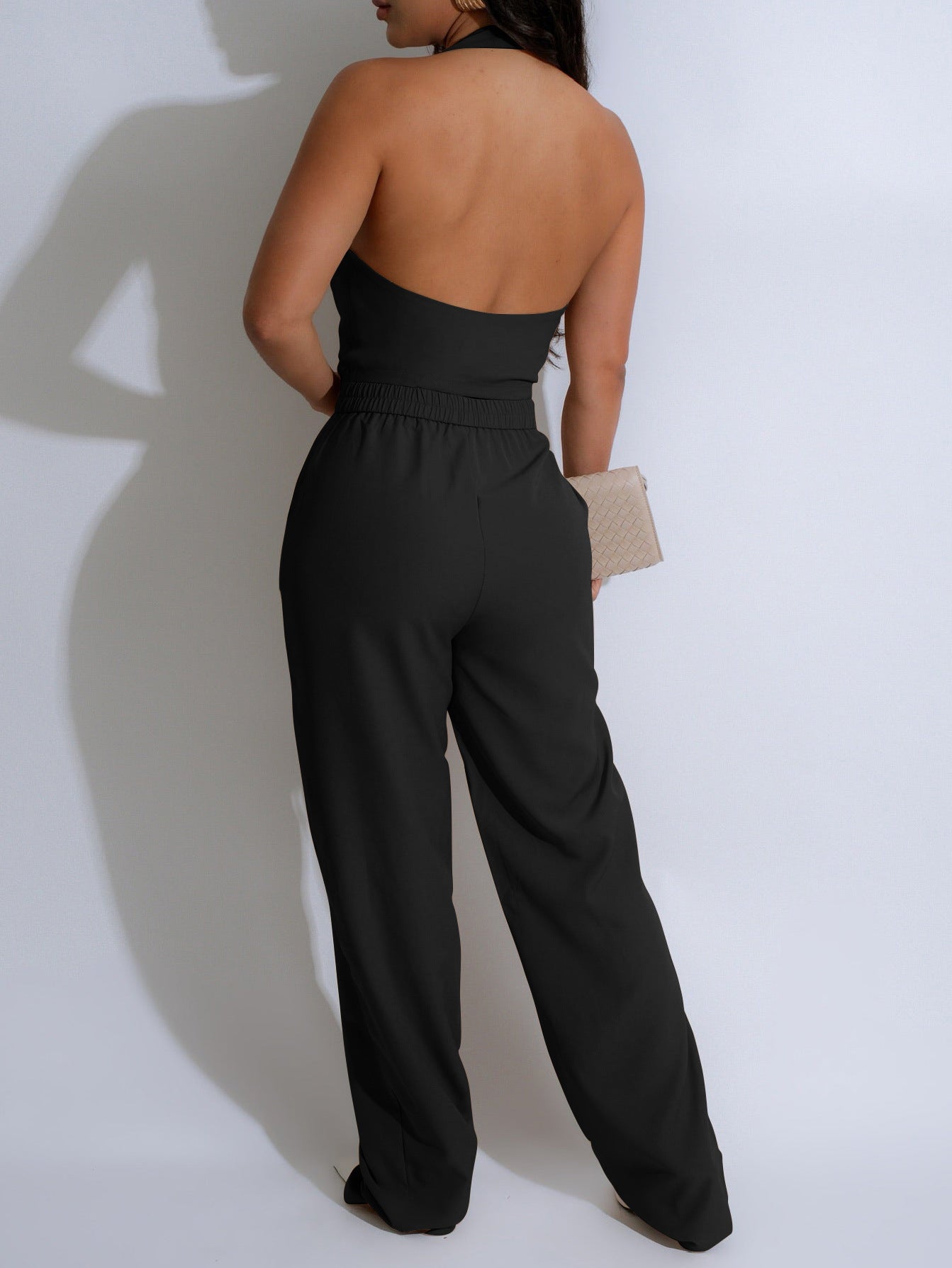 Summer Women's Solid Color Vest Pants Office Two-Piece Suit 7