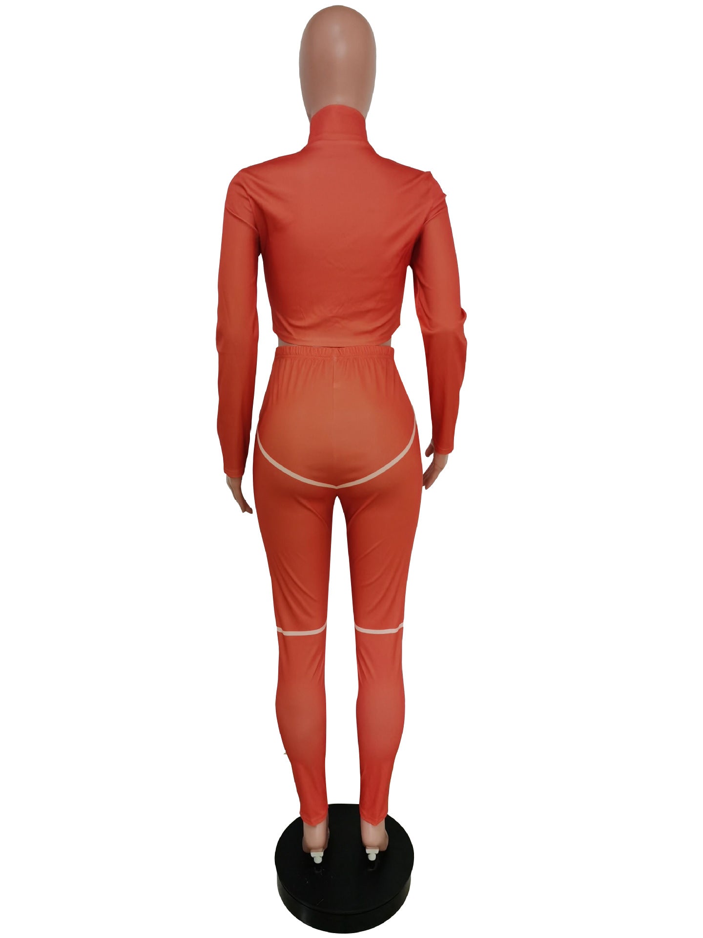 Women Casual Line Sport Long Sleeve Top and Pant Two-Piece Set 15