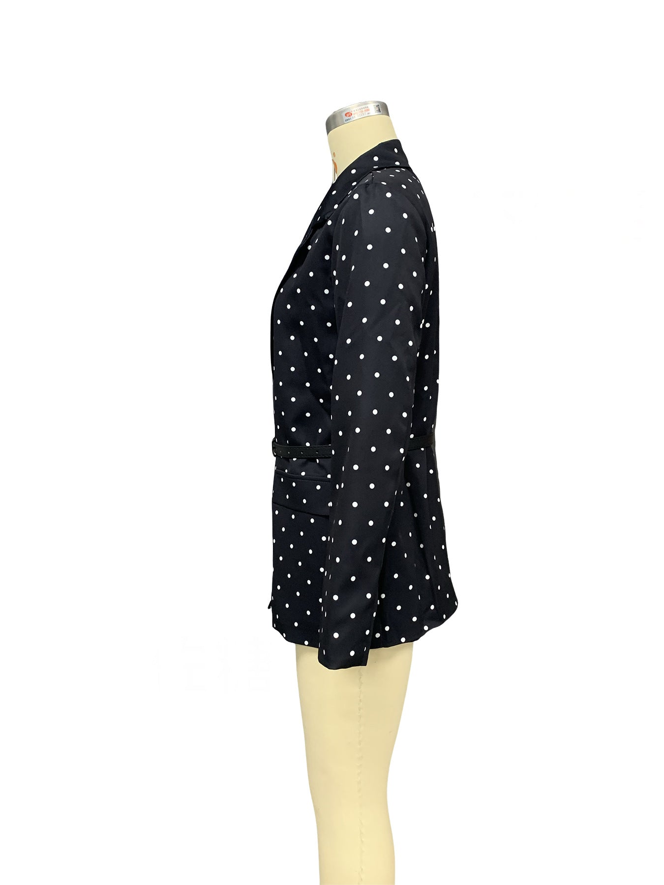 Spring Women's Fashion Chic Polka Dot Turndown Collar Long Sleeve Blazer 13